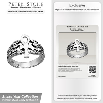 Ankh Snake Sterling Silver Ring TR1863